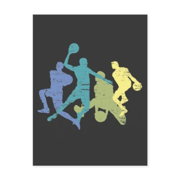 vintage basketball player tricks ball sport lover postinvitations