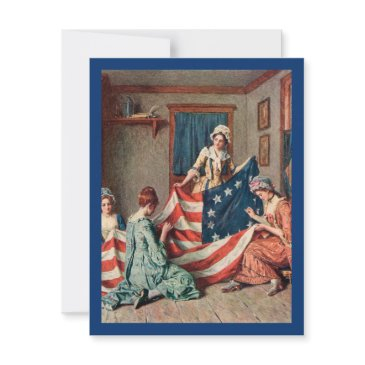 vintage betsy ross and creation of american flag holiday invitations