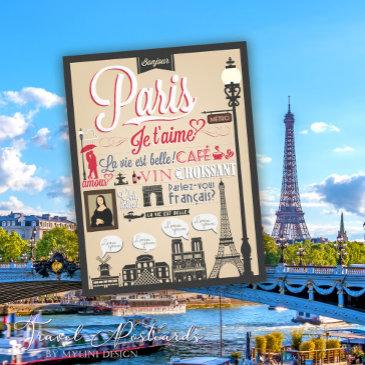 vintage bonjour paris postinvitations