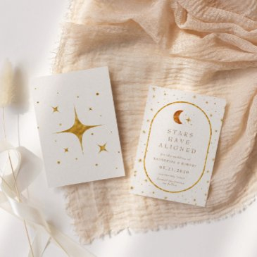 vintage celestial moon stars save the date invitation