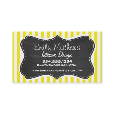 vintage chalkboard aureolin yellow stripes business invitations