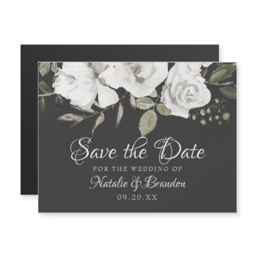 vintage cherish white floral & roses save the date