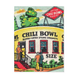 Small Vintage Chili Bowl Cafe Postinvitations Front View