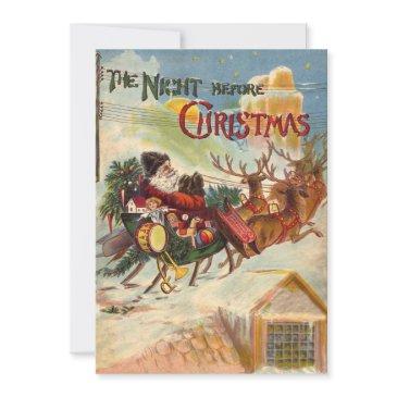vintage christmas, the night before christmas invitation
