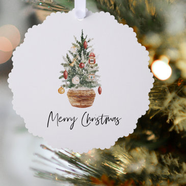 vintage christmas tree | merry christmas ornament invitations
