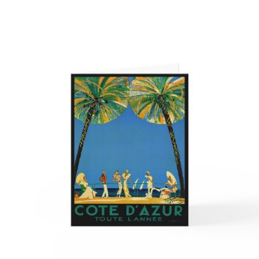 vintage cote d'azur french travel invitations