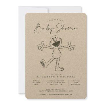 vintage elmo baby shower invitation
