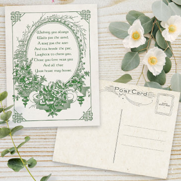 vintage engraved irish blessing with floral frame postinvitations