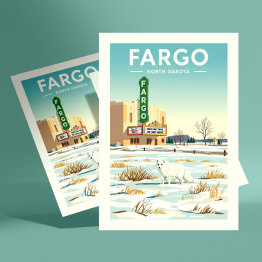 Small Vintage Fargo North Dakota Postinvitations Front View