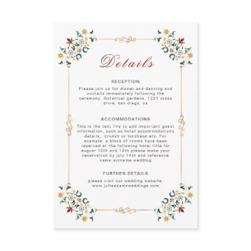 vintage geometry intricate classical motif wedding enclosure invitations