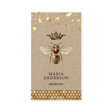 vintage gold royal queen bee beekeeper kraft business invitations