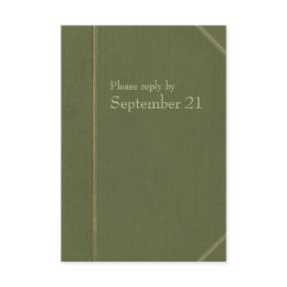 Small Vintage Green Book Rsvp Front View