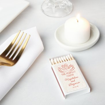 vintage hand drawn orange swans retro wedding matchboxes