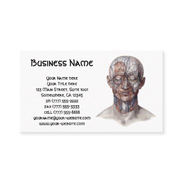 vintage human anatomy science, head throat nose business invitations
