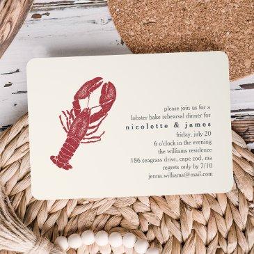 vintage lobster bake rehearsal dinner invitation