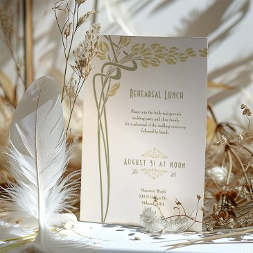vintage menu minimalist art nouveau invitation