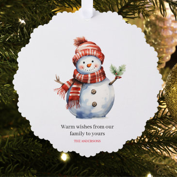 vintage merry christmas & snowmen ornament invitations