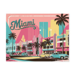 Small Vintage Miami, Florida Postinvitations Front View
