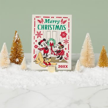 vintage mickey & friends | merry christmas holiday invitations