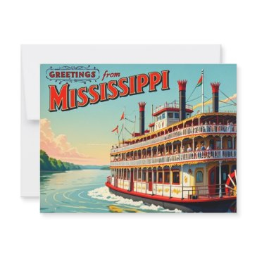 vintage mississippi riverboat postinvitations