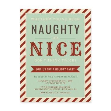 vintage naughty or nice holiday party invitation