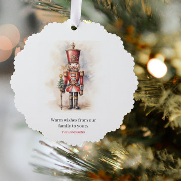 vintage nutcracker & merry christmas ornament invitations