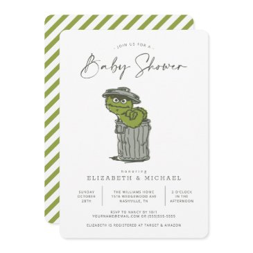 vintage oscar the grouch baby shower invitation