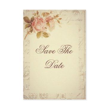 vintage paris postmarks chic roses 75th save the date