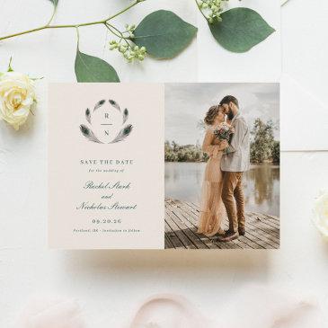 vintage peacock wedding save the date
