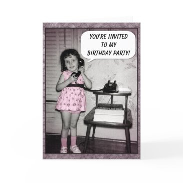 vintage photo custom birthday party invitations