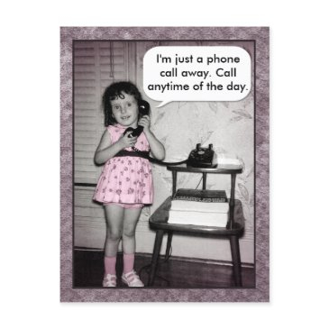 vintage photo custom phone call away postinvitations