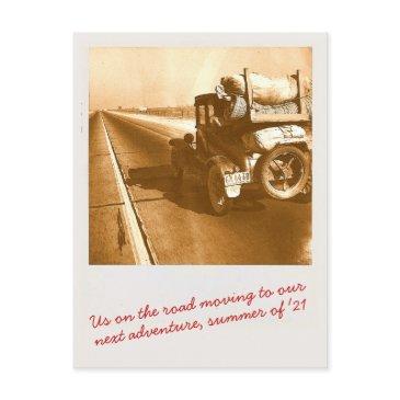 vintage photo road trip moving announcement postinvitations