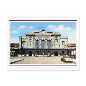 vintage railroad, denver union station, taxis postinvitations