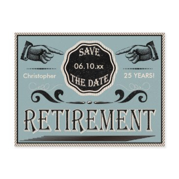 vintage retirement party save the date announcement postinvitations