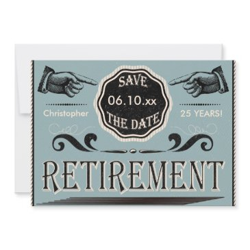 vintage retirement party save the date invitation