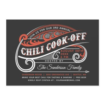 vintage retro chili cook off invitations