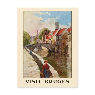 vintage retro style bruges travel ad postinvitations