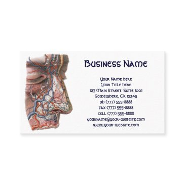vintage science human anatomy, face with nose business invitations