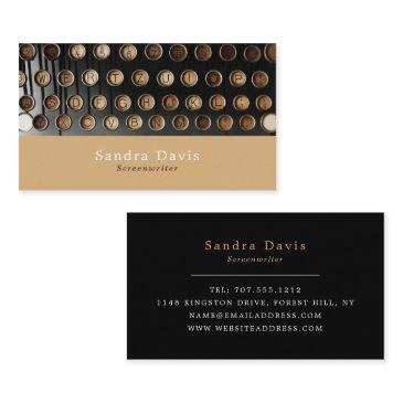 vintage typewriter, writers business invitations