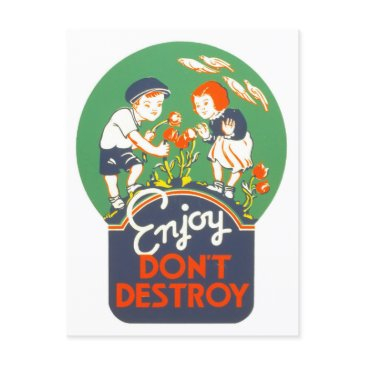 vintage wpa poster "enjoy, don't destroy" postinvitations