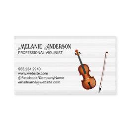 Small Violin Instrument | Music Sheet Business Invitations Front View