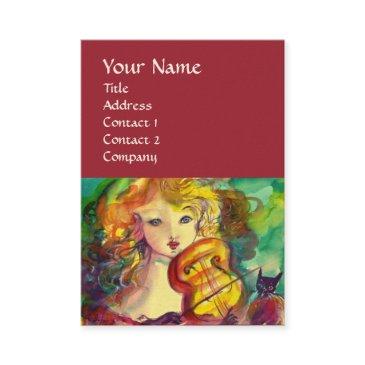 violinist girl ,violin and cat business invitations