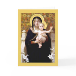 Small Virgin Of The Lilies Thank You Invitations Front View