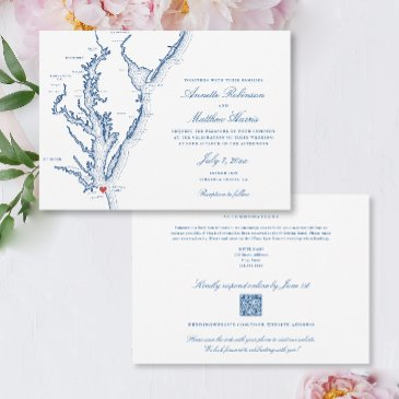 virginia beach all-in-one qr code rsvp wedding invitation
