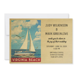 Small Virginia Beach Wedding Invitation Sailboat Front View
