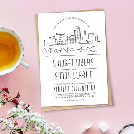 Small Virginia Beach Wedding | Skyline Invitation Front View