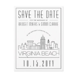 Small Virginia Beach Wedding | Skyline Save The Date Postinvitations Front View