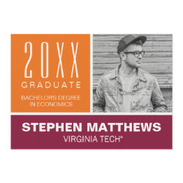 Small Virginia Tech Graduation Announcement Front View