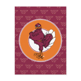 Small Virginia Tech Hokie Bird Postinvitations Front View