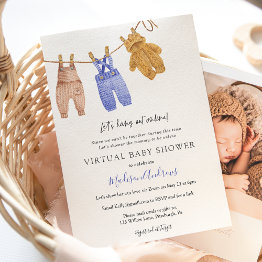 Small Virtual Baby Shower Boy Invitation Front View